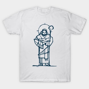 Jesus Christ Good Shepherd ink illustration T-Shirt